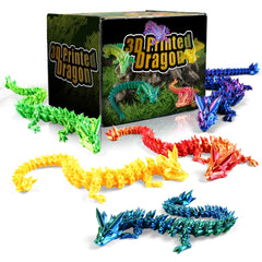 Impossmaker dragon set with articulated crystal dragons on a desk for display and play