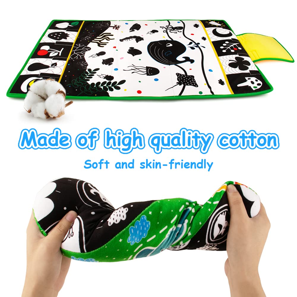 Inbeby colorful animal patterns stimulate recognition and curiosity.