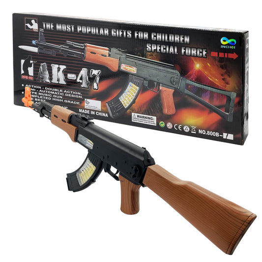 INCHOI Special Forces AK-47 electric gun toy lights up when fired for engaging playtime.