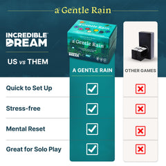 Incredible Dream A Gentle Rain: hand-drawn artwork enhances relaxing gameplay.