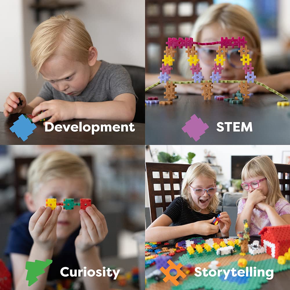 KADU rainbow colors help kids with color recognition during hands-on construction play.