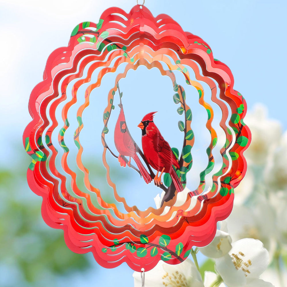INCROYDAY Cardinal 3D wind spinner stainless steel with laser-cut patterns for vivid, waterproof color