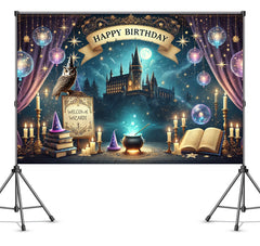 IndoTribe magical-castle wizard backdrop provides versatile use for indoor or outdoor celebrations.