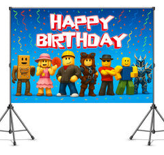 IndoTribe video game backdrop 6x4ft for a game-themed party