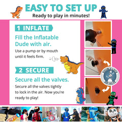 Inflatable Dudes durable construction for indoor or outdoor play