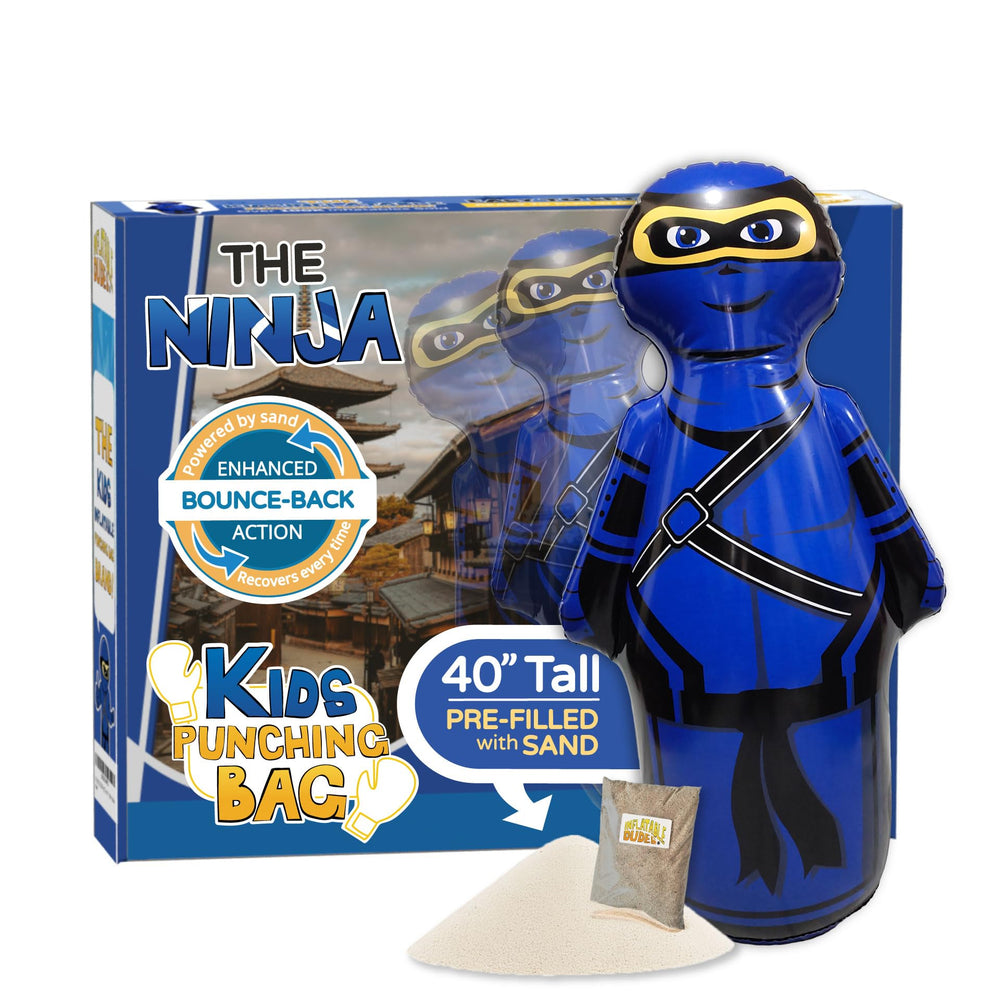 Inflatable Dudes Ninja Toy 40-Inch base with sand provides stable, ready-to-play punching action.