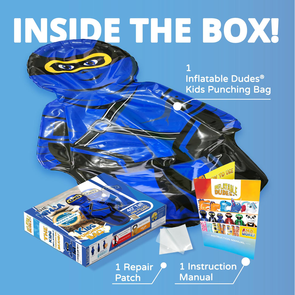 Inflatable Dudes Ninja Toy 40-Inch repair patch included for longevity.