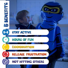 Inflatable Dudes Ninja Toy 40-Inch stable play area for safe sessions.