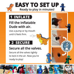 Inflatable Dudes Panda Toy helps kids build strength and coordination