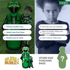 Repair patch included for longer-lasting Inflatable Dudes ninja bag