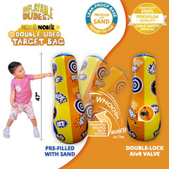 Inflatable Dudes Ninja-Dino 47in back view, double-sided design encourages imaginative play.