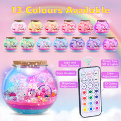 Ingbear Unicorn Terrarium Kit bedroom decor adds whimsy with soft light.