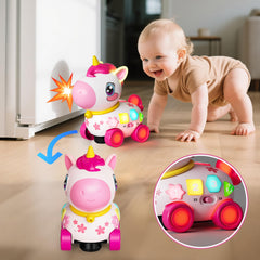 Ingbear unicorn toy features soft light and clear speaker