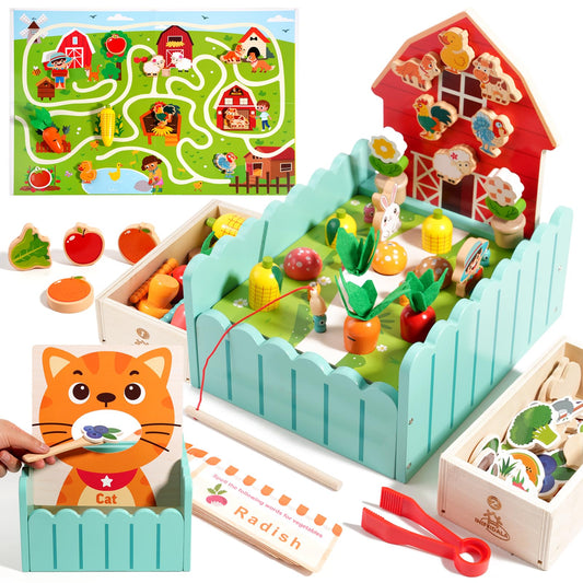 INIFEIDALA Montessori farm scene promotes cognitive play and early problem solving