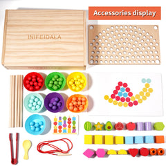 INIFEIDALA storage box and toy set keeps pieces organized after playtime