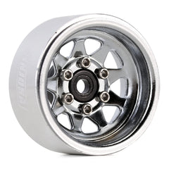INJORA 1.0 beadlock wheel close-up highlighting beadlock ring for secure grip on trails.