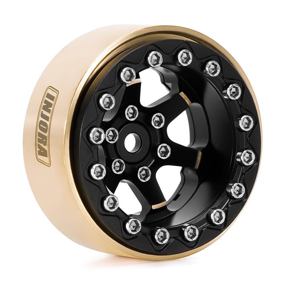 INJORA brass-detail wheel emphasizes high-precision machining and premium durability.
