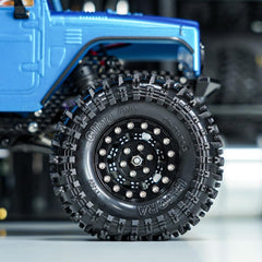 INJORA 1.3 inch micro crawler tires suitable across scales when mounted.