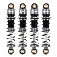 INJORA 39mm shocks with aluminum threaded bodies enabling quick preload adjustments for SCX24.