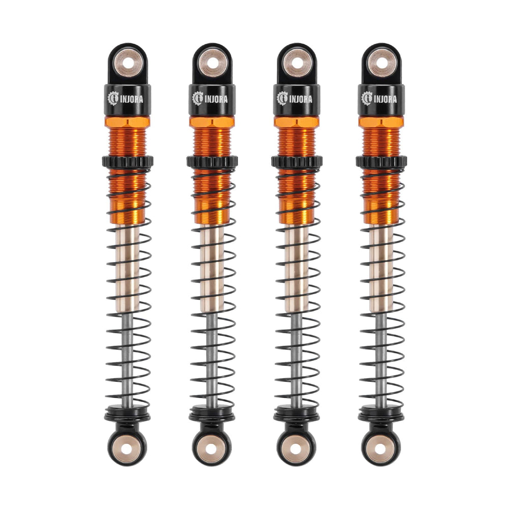 INJORA 51mm shocks with gold body for AX24 SCX24 durability.