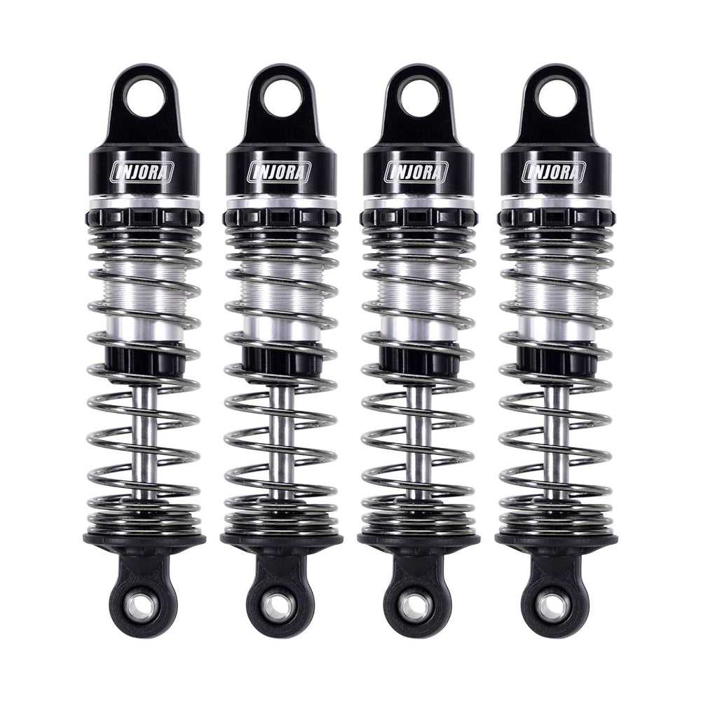 INJORA 59mm aluminum oil shocks with damping adjustment for precise terrain tuning