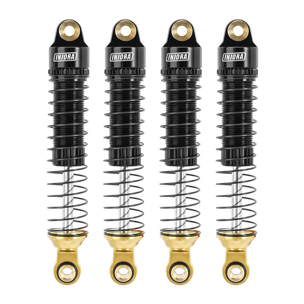 INJORA 59mm shocks side view shows durable aluminum construction for precise damping.