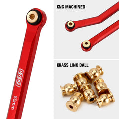 INJORA axle-wrap elimination front links in red improve steering stability