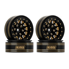 INJORA beadlock brass wheel, 13-inch size, improves stability on rough terrain.
