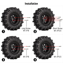 INJORA negative offset design improves hub spacing for added stability.