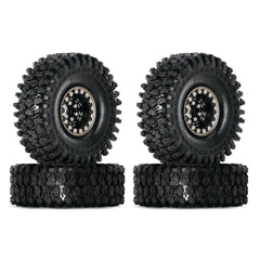 INJORA brass beadlock tires side view for 1/18 crawler with enhanced stability