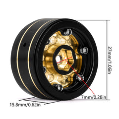 INJORA brass beadlock wheel for AX24 boosts stability on tough terrain.