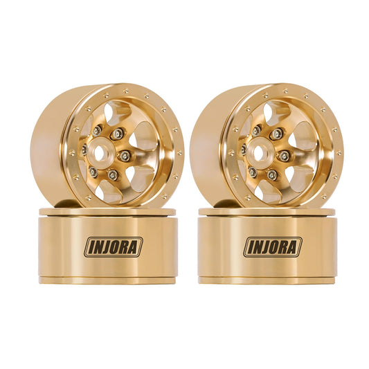 INJORA brass beadlock wheel offset 4.7mm improves stability on RC crawlers.