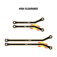 INJORA brass front links lower center of gravity for steadier handling.
