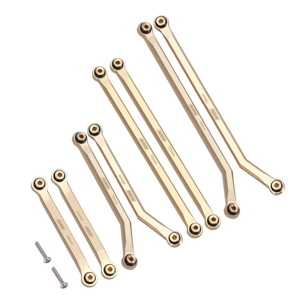 INJORA brass high clearance front 4-links installed on Gladiator boost stability during climbs
