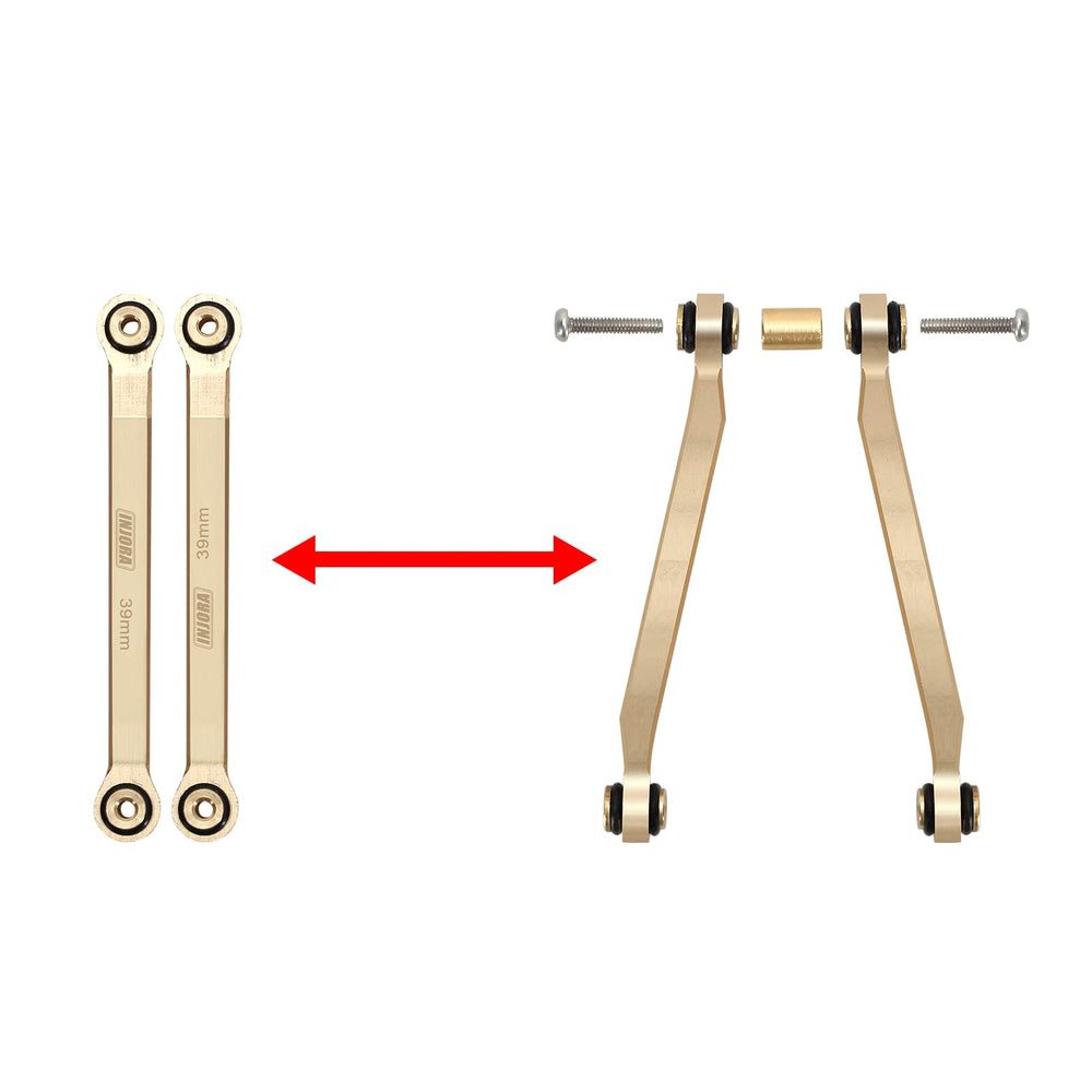 INJORA brass links layout improving driveshaft clearance on SCX24