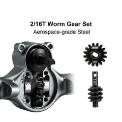 INJORA brass steering knuckles improve front traction and steering feel.