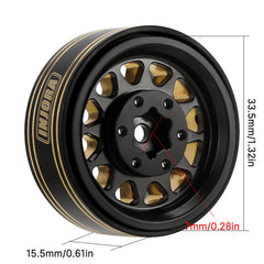 INJORA brass wheel with 33.5mm outer diameter for precise fit.