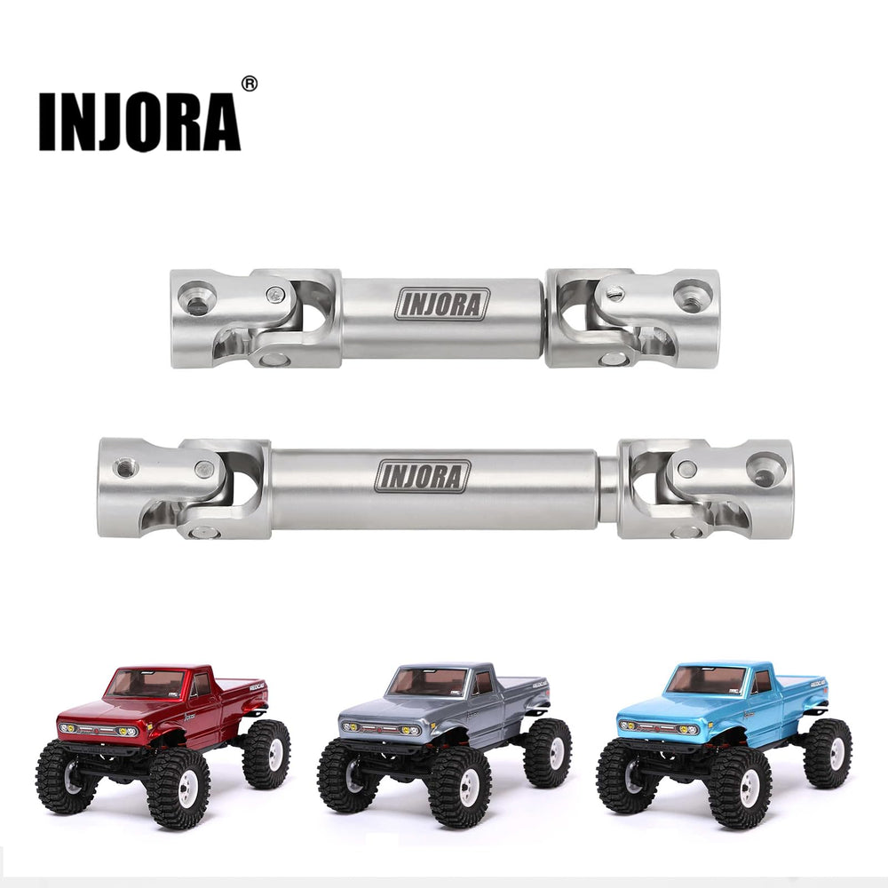 INJORA stainless steel shaft installed with included screws for quick upgrade.