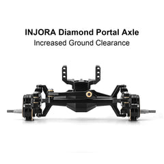 INJORA diamond pumpkin portal axles with realistic scale look