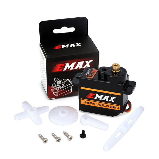 INJORA Emax ES08MAII 12g servo front view boosts steering precision for RC cars