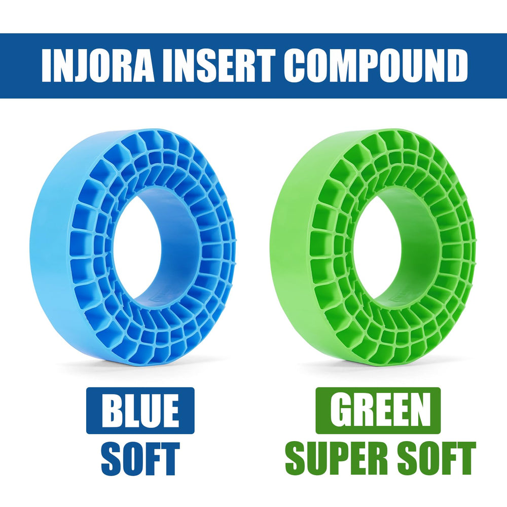 INJORA blue foam inserts support tire performance during tough sessions.