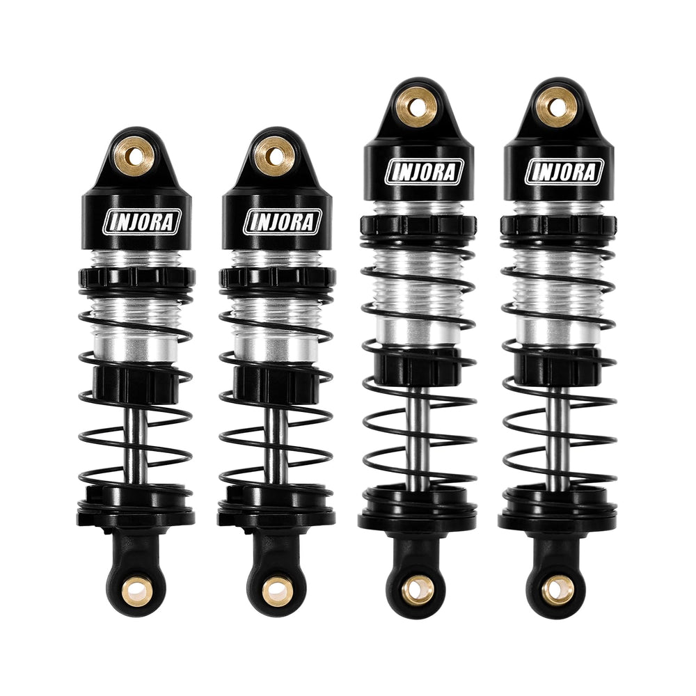 INJORA front aluminum oil shocks for Losi Micro-B enhance stability on rough terrain.