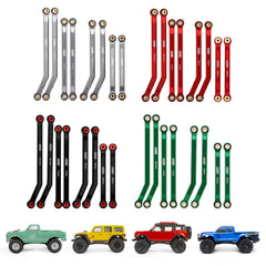 INJORA grey anodized aluminum 4-links emphasize durability on rugged trails