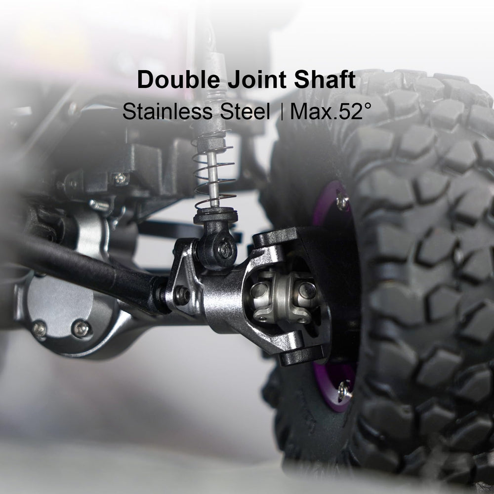 INJORA hardened steel 2/16T gears ensure durability on tough terrain.