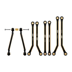 INJORA high clearance front 4-links set close-up showing durable brass construction.