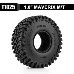 Close-up of INJORA Maverix MT tread detail highlighting aggressive blocks for grip