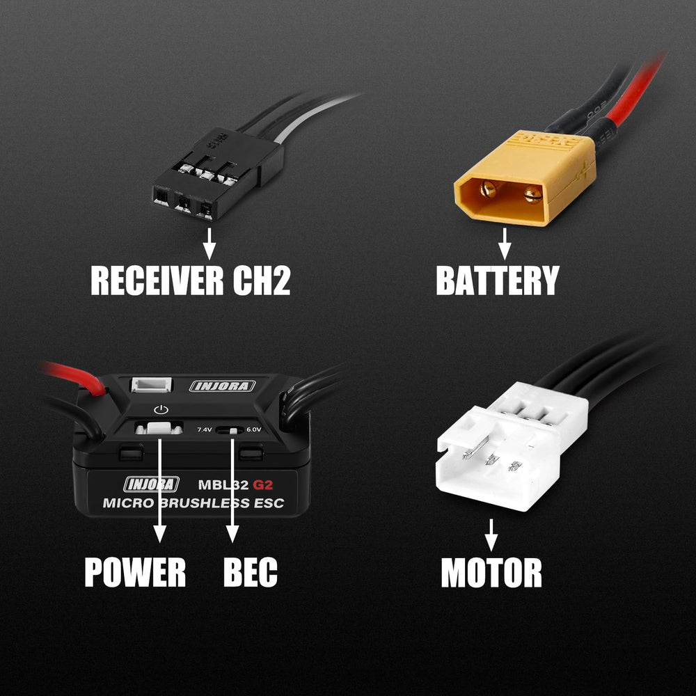 INJORA MBL32 G2 operates quietly beside the micro crawler.