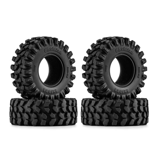 INJORA Obsidian S5 1.3in tire tread close-up showing deep grip potential on rocks