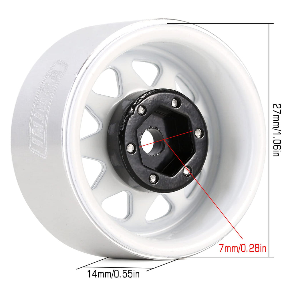 INJORA negative offset wheel shows minus 3.78 mm spacing for stability.