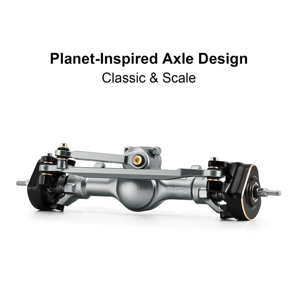 INJORA planet rear axle adds stability with accurate planetary design.